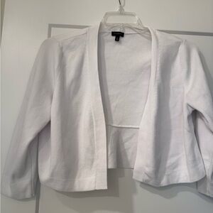 Talbots Women's White Open Front Shrug